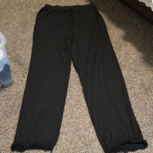 Black Ribbed Lounge Pants